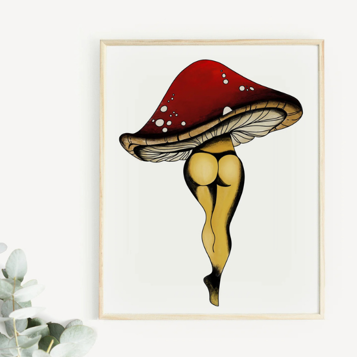 Art Print - Sexy Vegetable – Lady Mushroom - Greta Jane Paper Co