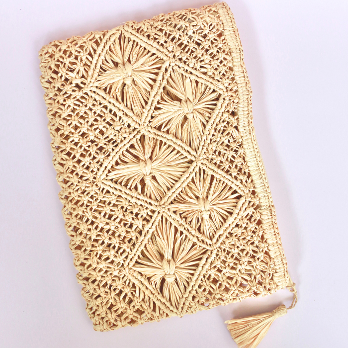 Crocheted Raffia Clutch/Pouch -  JANA – Bagatelle