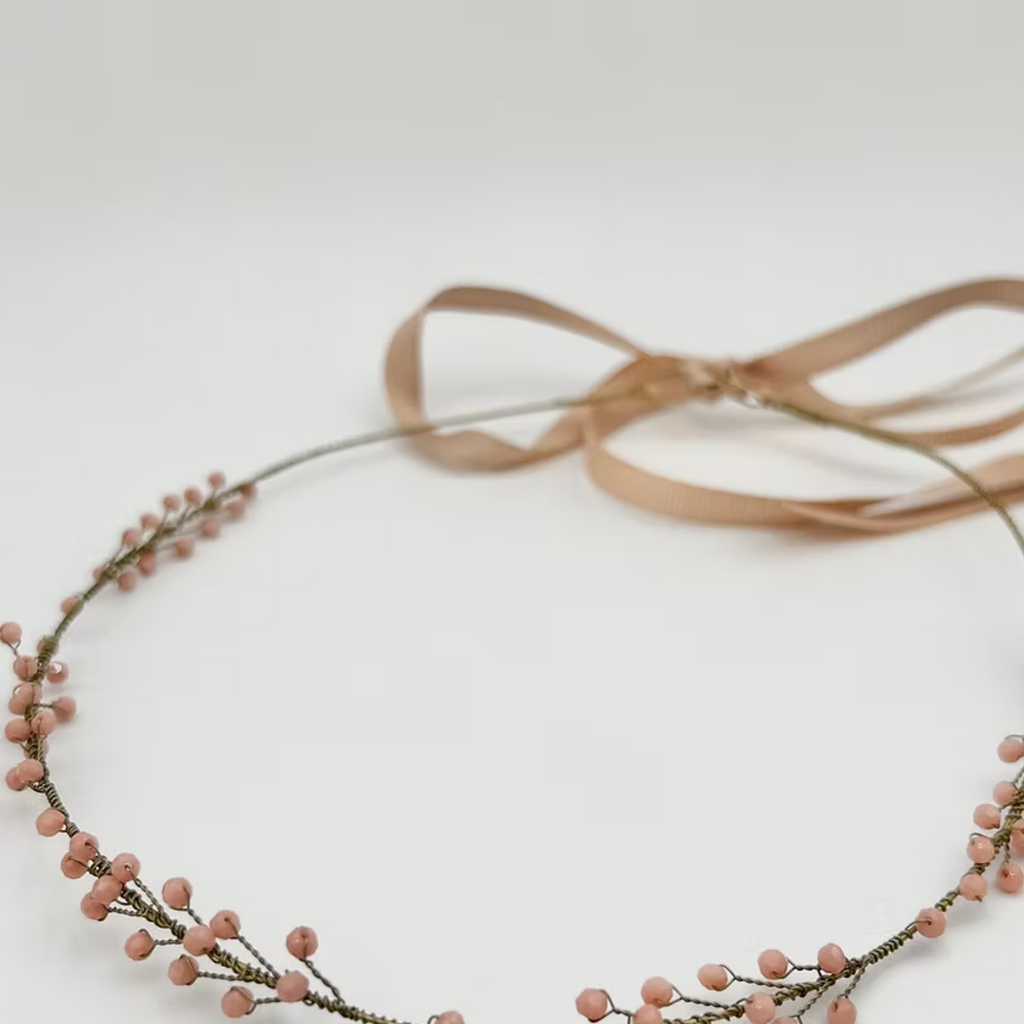 Alina Leaf Hair Wreath - Light Pink -  Nebo v Kvitah