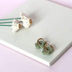 Amara Flower Charm Creoles – Resin Flower Hoop Earrings – Astible