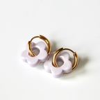 Amara Flower Charm Creoles – Resin Flower Hoop Earrings – Astible