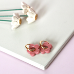 Amara Flower Charm Creoles – Resin Flower Hoop Earrings – Astible