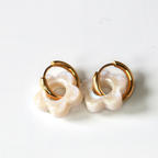 Amara Flower Charm Creoles – Resin Flower Hoop Earrings – Astible