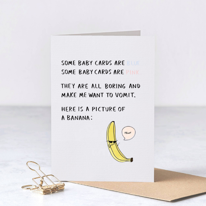 Banana Baby Card – Funny Baby Greeting Card – Greta Jane Paper Co
