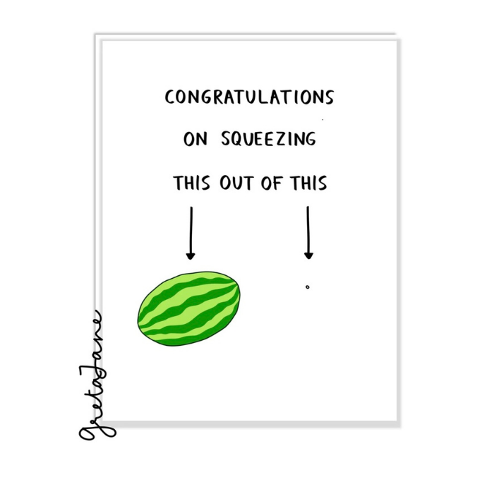 Watermelon Baby Card - Funny Baby Greeting Card – Greta Jane Paper Co