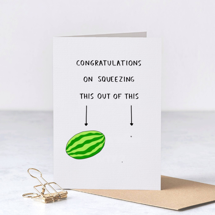 Watermelon Baby Card - Funny Baby Greeting Card – Greta Jane Paper Co