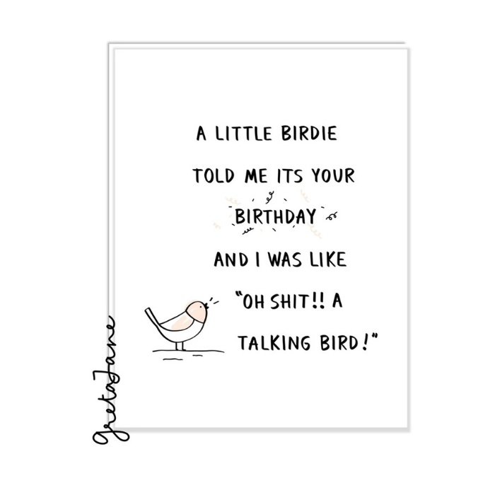 Birthday Birdie - Funny Rude Birthday Greeting Card – Greta Jane Paper Co