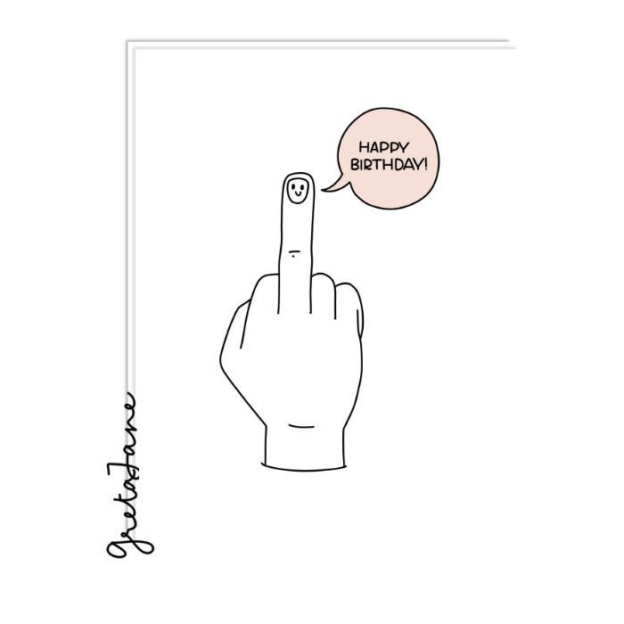 Happy Birthday F*** You Card – Funny Rude Birthday Greeting Card – Greta Jane Paper Co