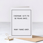 Your Turns Over - Funny Rude Birthday Greeting Card – Greta Jane Paper Co