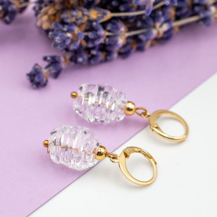 Cacoon Glass Dangling Earring - Diatomée Verre