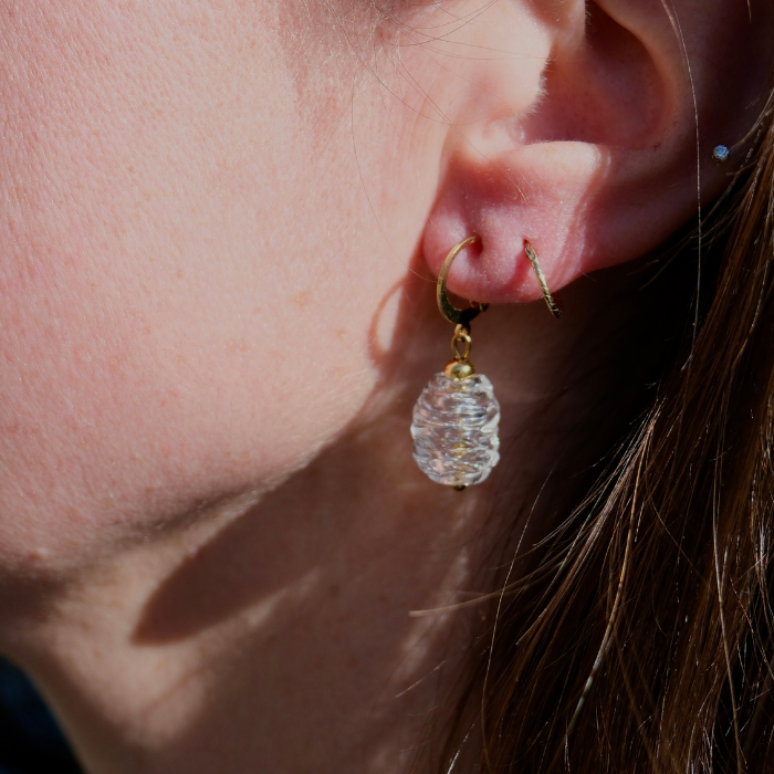 Cacoon Glass Dangling Earring - Diatomée Verre