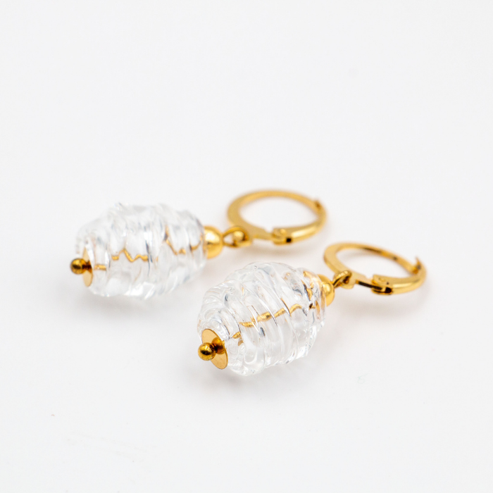 Cacoon Glass Dangling Earring - Diatomée Verre
