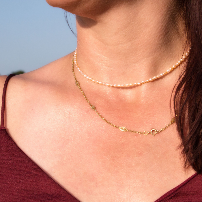 Peachy Love Freshwater Pearl Choker Necklace - My Lovely Pearls