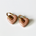 Cora Heart Charm Creoles – Resin Heart Hoop Earrings – Astible