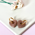 Cora Heart Charm Creoles – Resin Heart Hoop Earrings – Astible