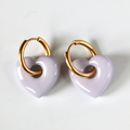 Cora Heart Charm Creoles – Resin Heart Hoop Earrings – Astible