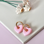 Cora Heart Charm Creoles – Resin Heart Hoop Earrings – Astible