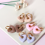 Cora Heart Charm Creoles – Resin Heart Hoop Earrings – Astible