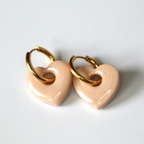 Cora Heart Charm Creoles – Resin Heart Hoop Earrings – Astible