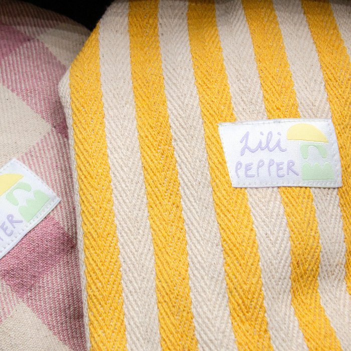 Stripes Yellow – Large Cotton Tote Bag Lili Pepper