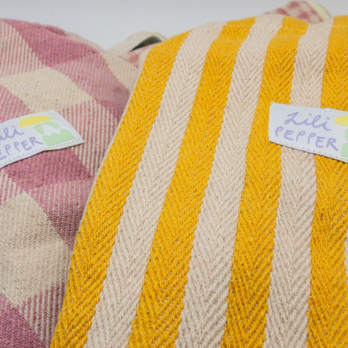 Stripes Yellow – Large Cotton Tote Bag Lili Pepper
