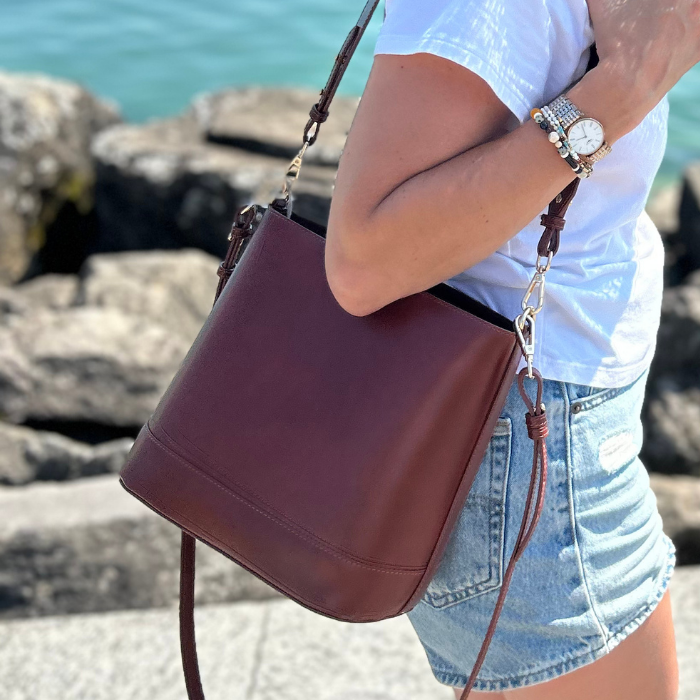 Marlon M - Cross Body Recycled Leather Bag – Cognac – Maradji