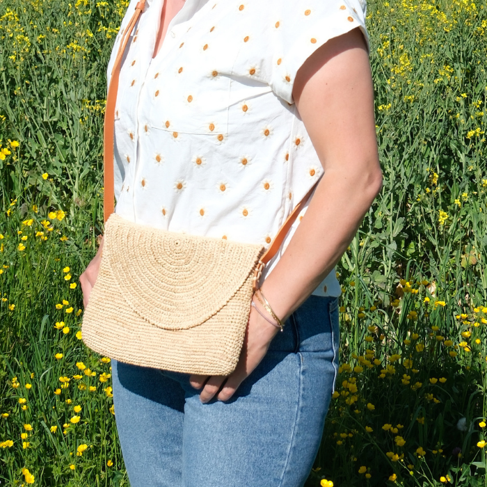 Crossbody Bag Crocheted Raffia – Sorio -  Bagatelle France