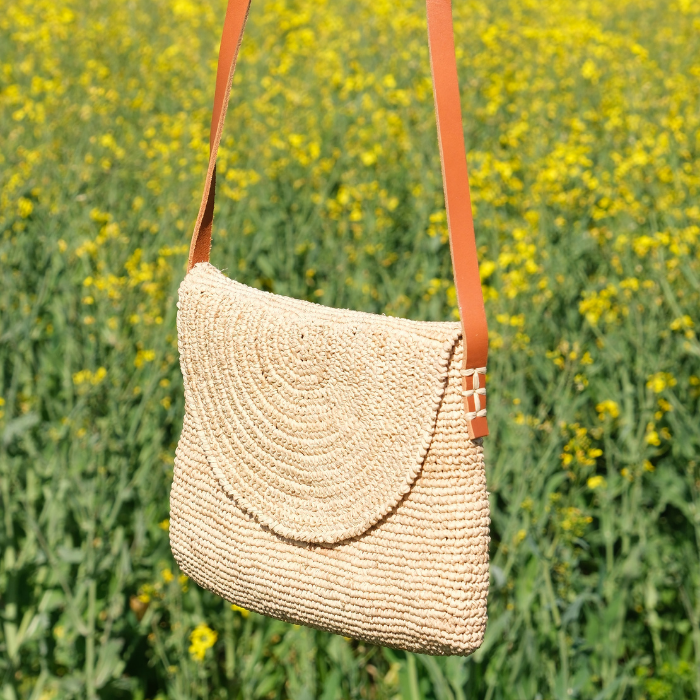 Crossbody Bag Crocheted Raffia – Sorio -  Bagatelle France