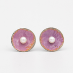 Enameled Disk With Stud Earring  – MUKE Goldsmiths