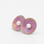 Enameled Disk With Stud Earring  – MUKE Goldsmiths