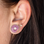 Enameled Disk With Stud Earring  – MUKE Goldsmiths