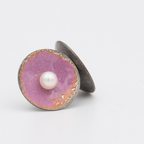 Enameled Disk With Stud Earring  – MUKE Goldsmiths