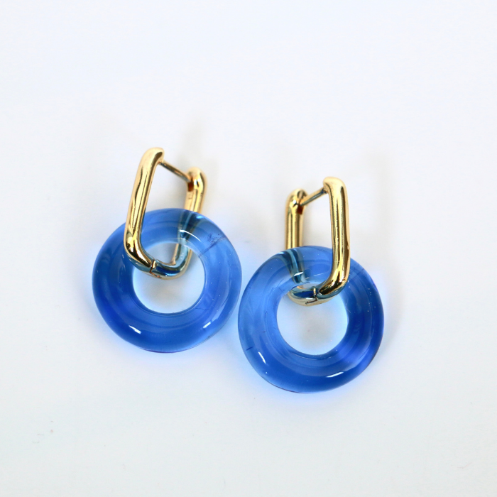 Donut Glass Creoles Hoop Earring - Diatomée Verre