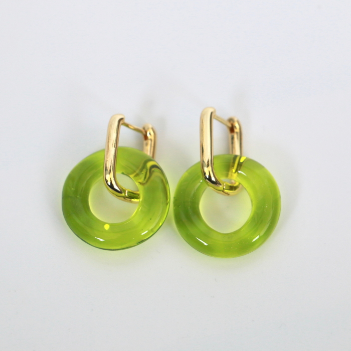 Donut Glass Creoles Hoop Earring - Diatomée Verre