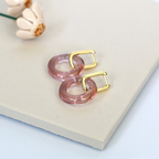 Donut Glass Creoles Hoop Earring - Diatomée Verre