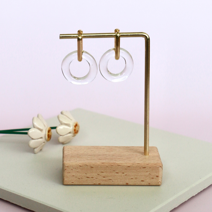 Donut Glass Creoles Hoop Earring - Diatomée Verre