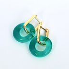 Donut Glass Creoles Hoop Earring - Diatomée Verre