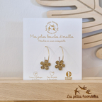 Double-Sided Glitter Flower Hoop Earrings – Leo Gold & Leo Silver – Les Petites Hirondelles