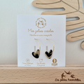 Double-Sided Glitter Heart Hoop Earrings – Leo Gold & Leo Silver – Les Petites Hirondelles