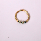 Elastic Beaded Ring - Dalmatian Jasper - Gold Ring 2mm  – Natasas Accessoires