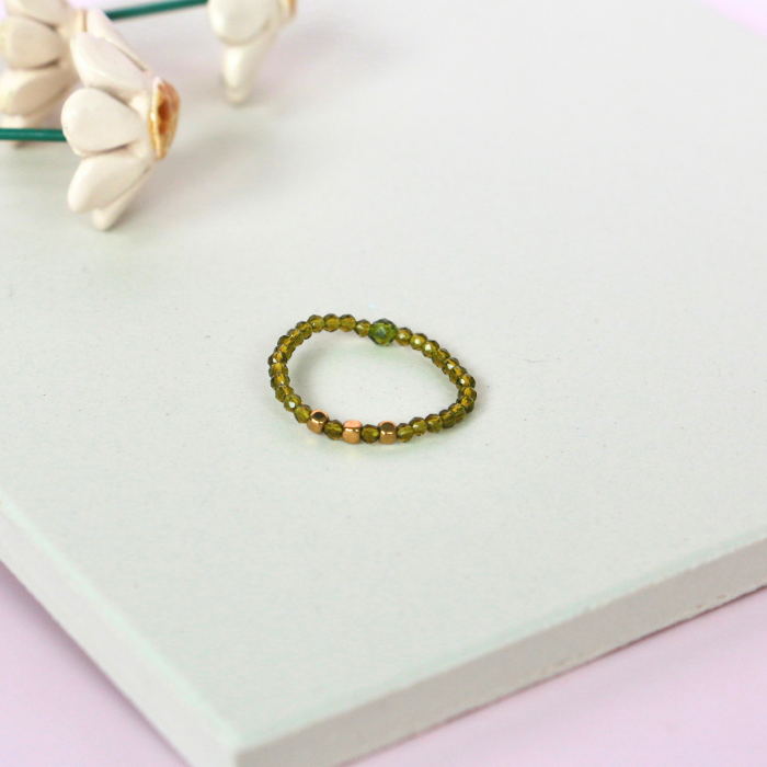 Elastic Beaded Ring - Glass Beads 3mm - Little Moi Co