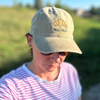 Embroidered Vintage Baseball Cap – Croissant Oui Oui – Beige/Tan - Little Moi Co
