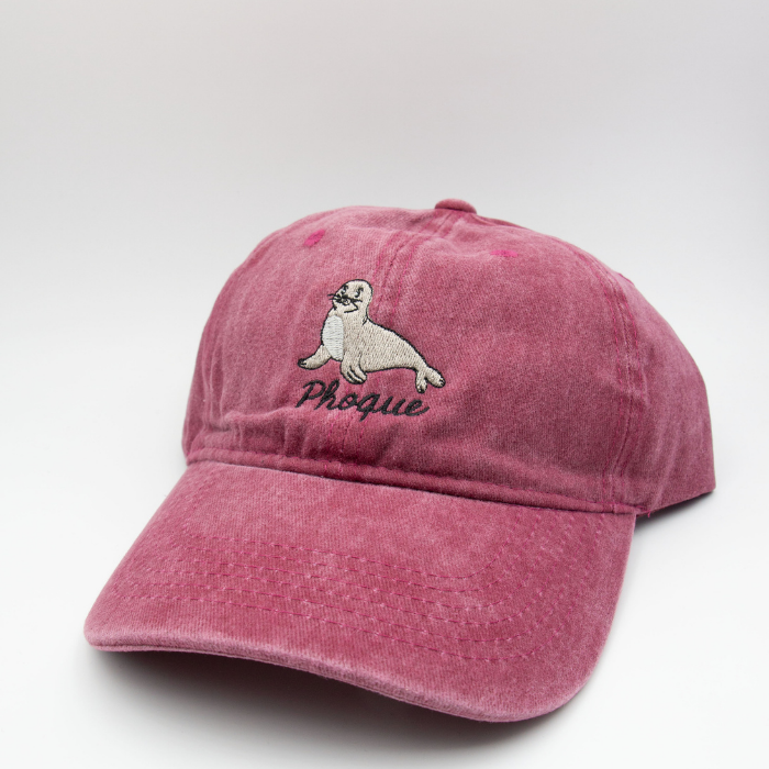 Embroidered Vintage Baseball Cap – Phoque – Berry Red - Little Moi Co