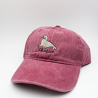 Embroidered Vintage Baseball Cap – Phoque – Berry Red - Little Moi Co