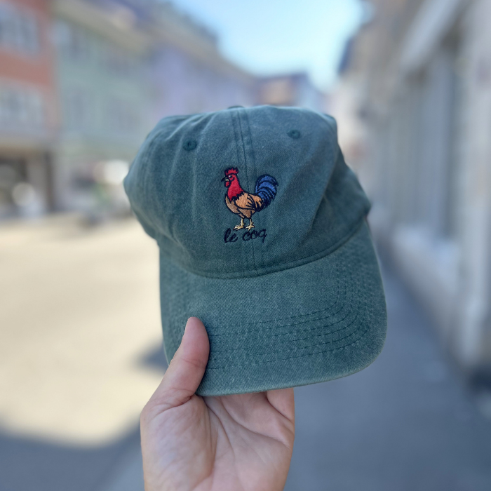 Embroidered Vintage Baseball Cap – Le Coq – Dark Green - Little Moi Co