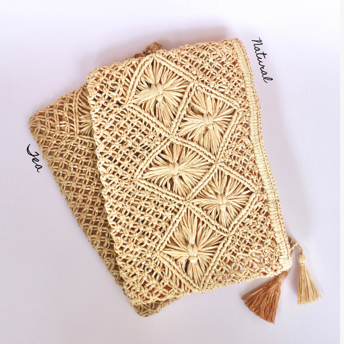 Crocheted Raffia Clutch/Pouch -  JANA – Bagatelle