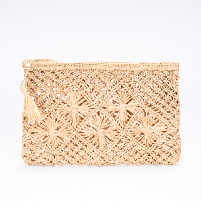 Crocheted Raffia Clutch/Pouch -  JANA – Bagatelle
