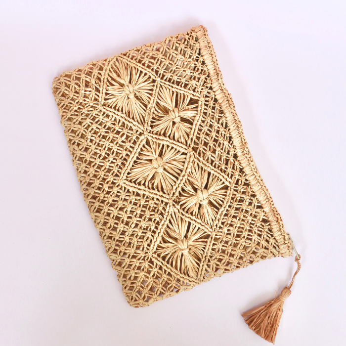 Crocheted Raffia Clutch/Pouch -  JANA – Bagatelle