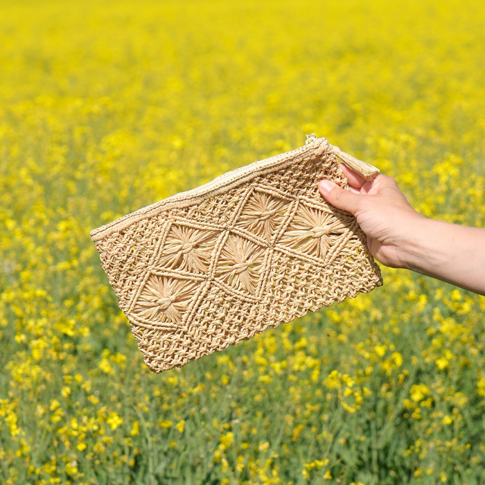 Crocheted Raffia Clutch/Pouch -  JANA – Bagatelle