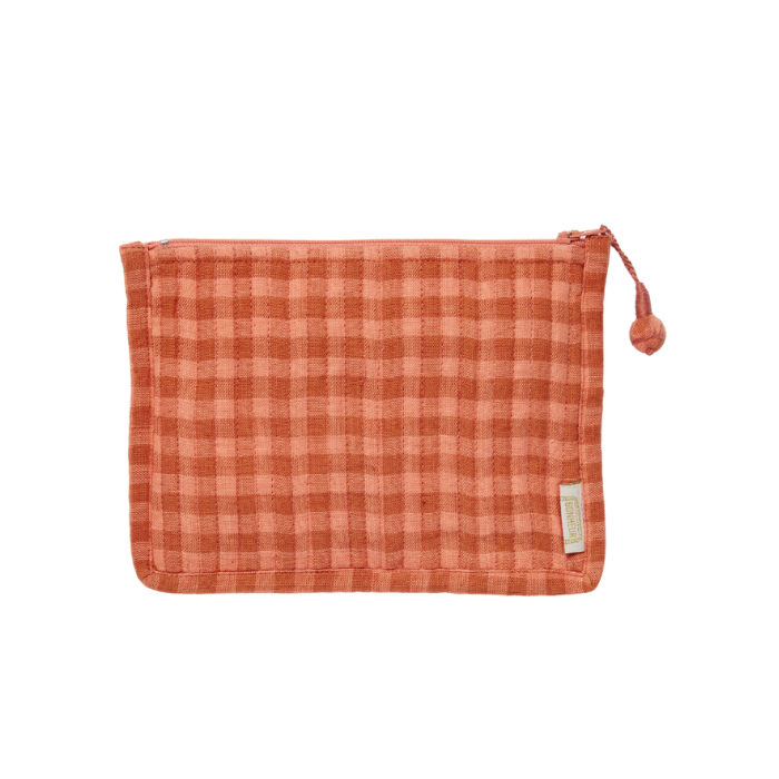 Vichy Rose - Quilted Flat Pouch – Bonheur du Jour